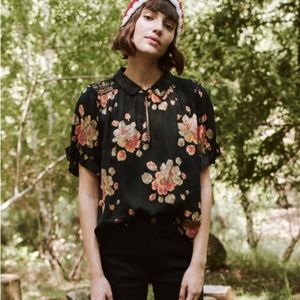 The GREAT black floral ornament top